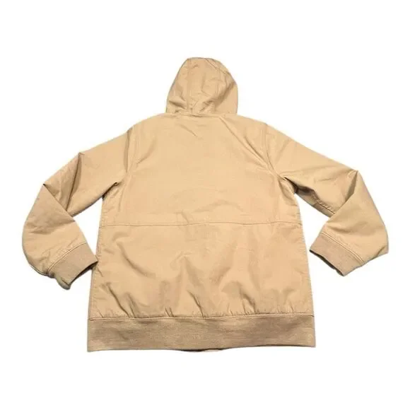 LL Bean Khaki Workwear Jacket with quilted lining Unisex Mens Small Wmns Medium